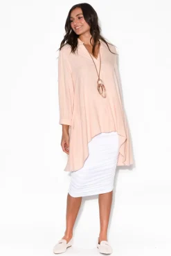 Skirts<Lou Lou Ross White Bamboo Ruched Skirt