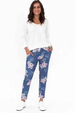 Pants<Hourglass Rowan Blue Flower Tie Pant