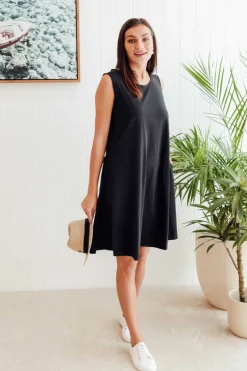 Cotton Dresses<One Ten Willow Roxanne Black Swing Dress