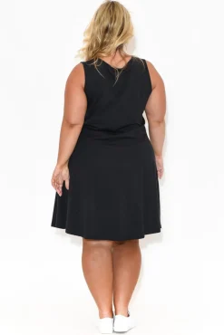 Cotton Dresses<One Ten Willow Roxanne Black Swing Dress