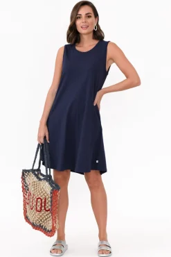 Cotton Dresses<One Ten Willow Roxanne Navy Swing Dress