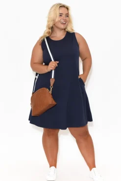 Cotton Dresses<One Ten Willow Roxanne Navy Swing Dress