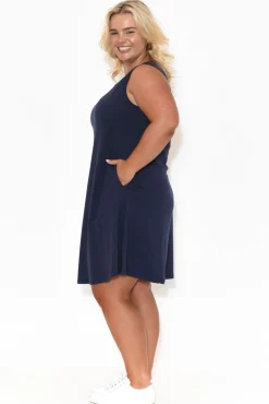 Cotton Dresses<One Ten Willow Roxanne Navy Swing Dress