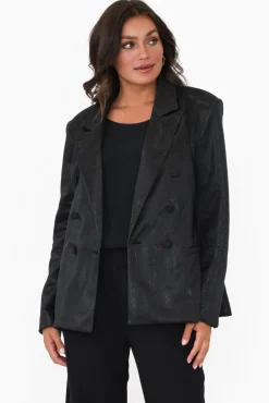 Jackets<Hammock u0026 Vine Roxy Black Metallic Blazer