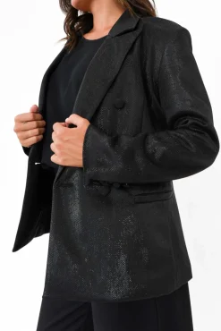 Jackets<Hammock u0026 Vine Roxy Black Metallic Blazer