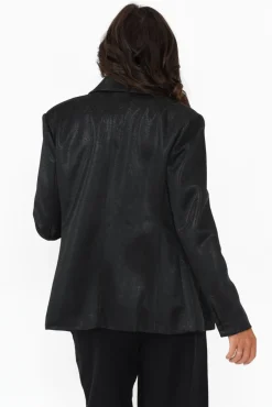 Jackets<Hammock u0026 Vine Roxy Black Metallic Blazer