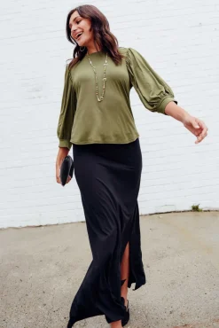 Sleeved Tops<Willow Tree Rupert Khaki Modal Top