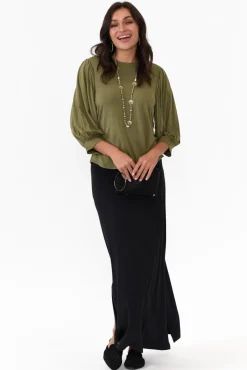 Sleeved Tops<Willow Tree Rupert Khaki Modal Top