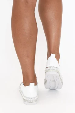 White Sneakers<Lav-ish Ryder White Star Leather Slip On Shoe