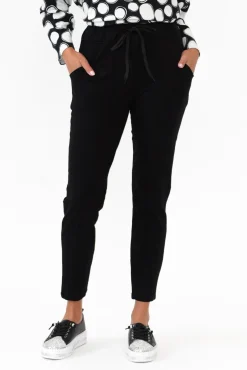 Pants<Hourglass Rylan Black Cotton Tie Pant