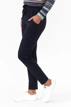 Pants<Hourglass Rylan Navy Cotton Tie Pant