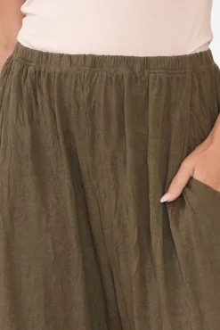 Pants<Cotton Village Rylee Khaki Crinkle Cotton Pant
