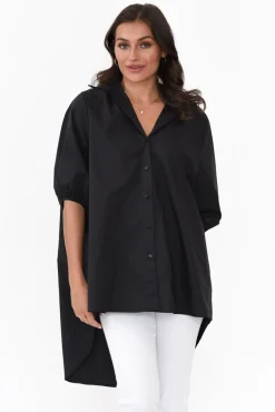 Cotton Tops<Slate the Label Sadie Black Cotton Tunic Top