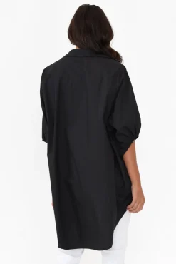 Cotton Tops<Slate the Label Sadie Black Cotton Tunic Top