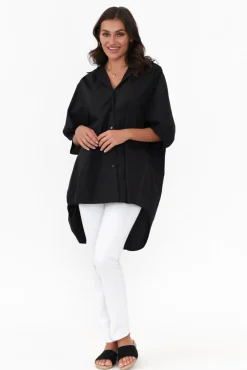 Cotton Tops<Slate the Label Sadie Black Cotton Tunic Top