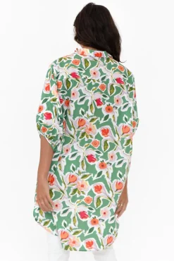 Cotton Tops<Slate the Label Sadie Green Blossom Cotton Tunic Top