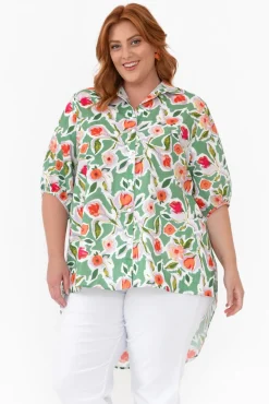 Cotton Tops<Slate the Label Sadie Green Blossom Cotton Tunic Top