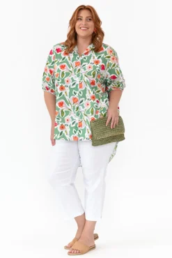 Cotton Tops<Slate the Label Sadie Green Blossom Cotton Tunic Top