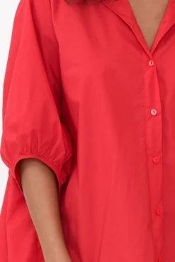 Cotton Tops<Slate the Label Sadie Red Cotton Tunic Top