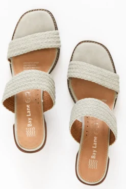 Heeled Sandals<Bay Lane Saloon Grey Leather Heel