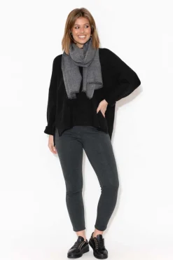 Scarves<The Scarf Company Sam Grey Merino Herringbone Scarf