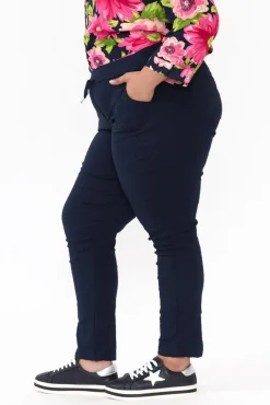 Pants<Rosa Sera Samford Navy Crinkle Drawstring Pant