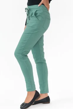 Pants<Rosa Sera Samford Teal Crinkle Drawstring Pant