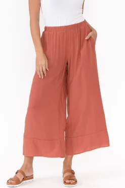 Pants<La Mode Samira Rust Cotton Wide Leg Pant