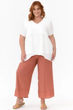 Pants<La Mode Samira Rust Cotton Wide Leg Pant