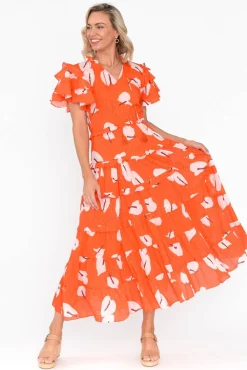 Cotton Dresses<Maude Vivante Sana Sunset Petals Cotton Frill Dress