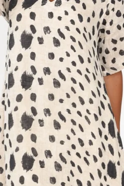 Linen Dresses<Imagine Santana Black Spot Linen Dress