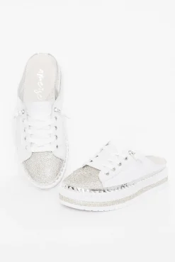 White Sneakers<Ameise Sarah White Leather Mule Sneaker