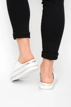 White Sneakers<Ameise Sarah White Leather Mule Sneaker