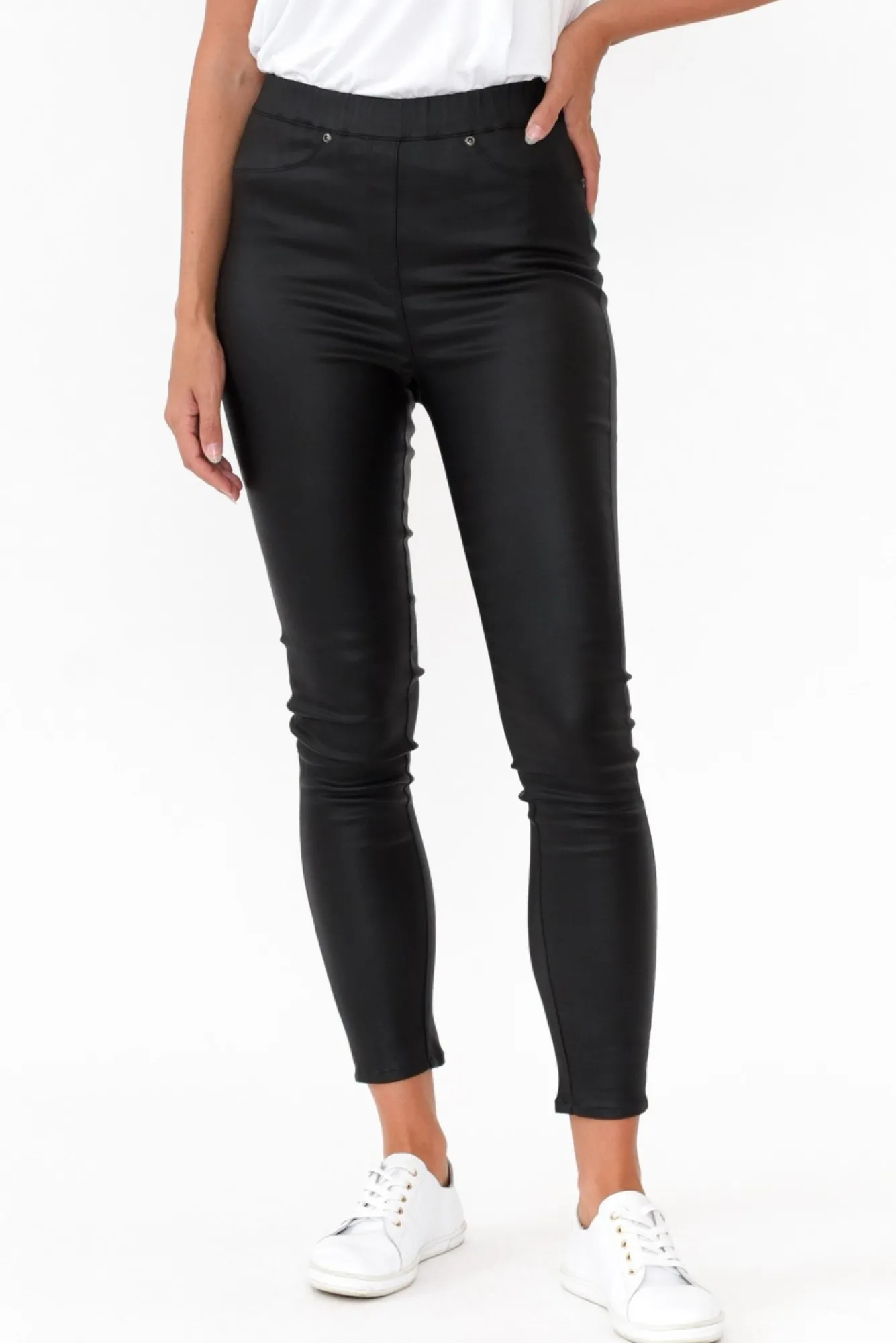 Pants<Slate the Label Sawyer Black Wet Look Pant