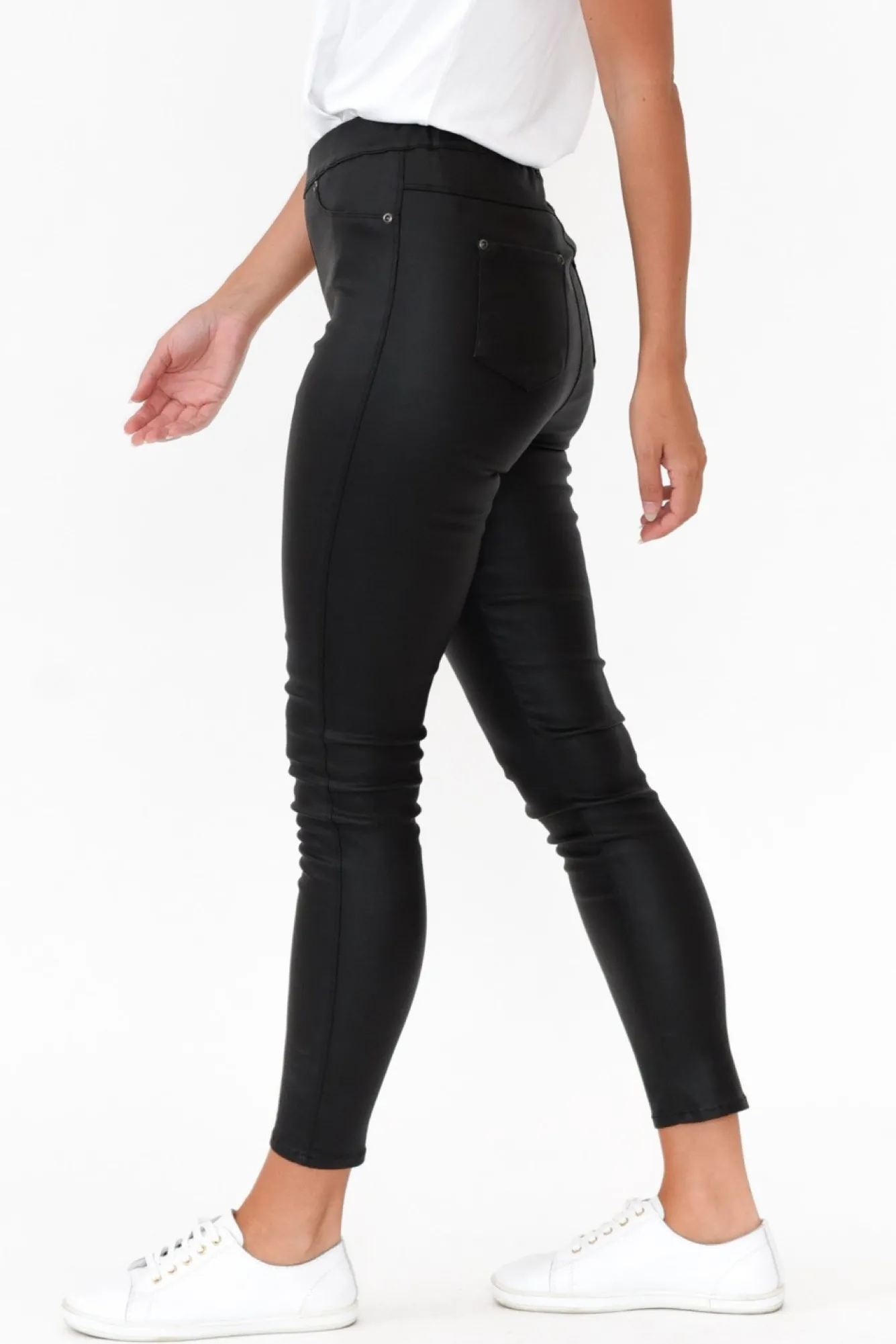 Pants<Slate the Label Sawyer Black Wet Look Pant