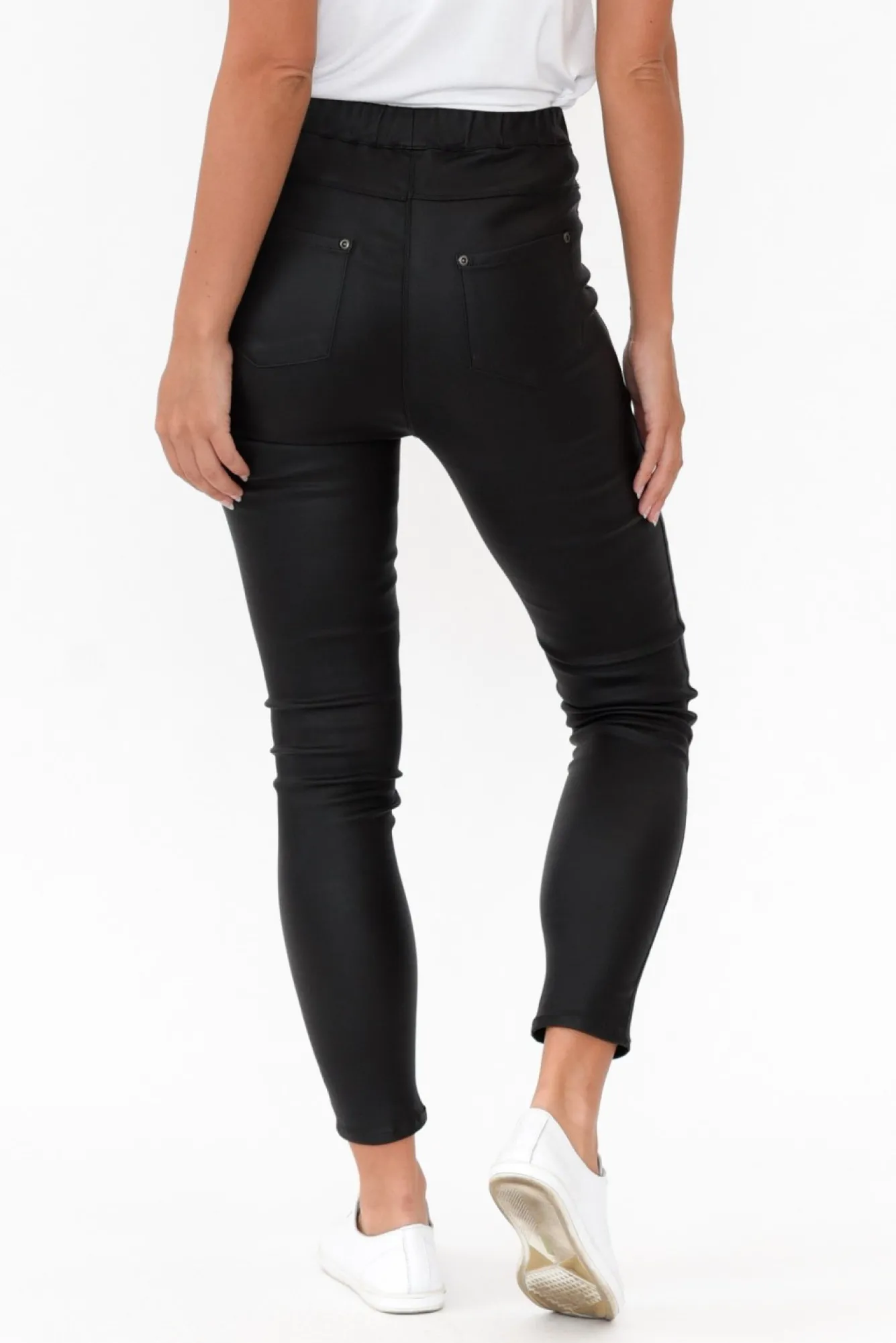 Pants<Slate the Label Sawyer Black Wet Look Pant