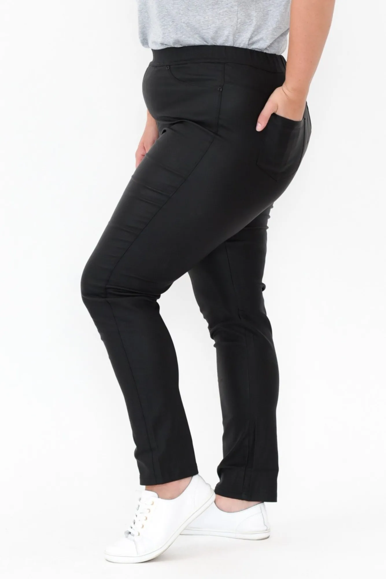 Pants<Slate the Label Sawyer Black Wet Look Pant