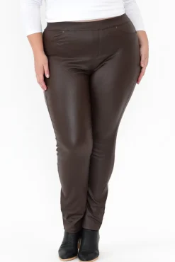 Pants<Slate the Label Sawyer Chocolate Wet Look Pant