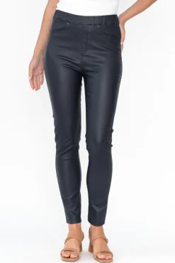 Pants<Slate the Label Sawyer Navy Wet Look Pant