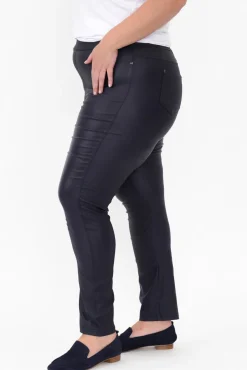 Pants<Slate the Label Sawyer Navy Wet Look Pant