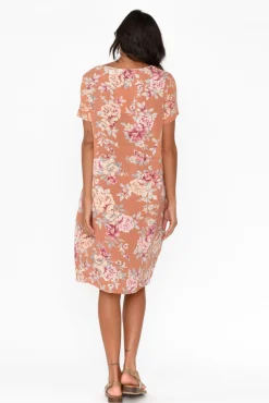 Linen Dresses<Cali and Co Sawyer Orange Blossom Linen Pocket Dress