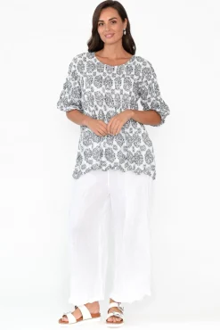 Cotton Tops<Namastai Selma Grey Fiesta Crinkle Cotton Top