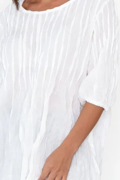 Cotton Tops<Namastai Selma White Crinkle Cotton Top