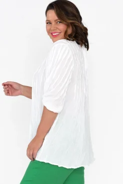 Cotton Tops<Namastai Selma White Crinkle Cotton Top