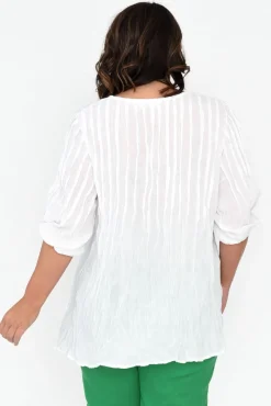 Cotton Tops<Namastai Selma White Crinkle Cotton Top