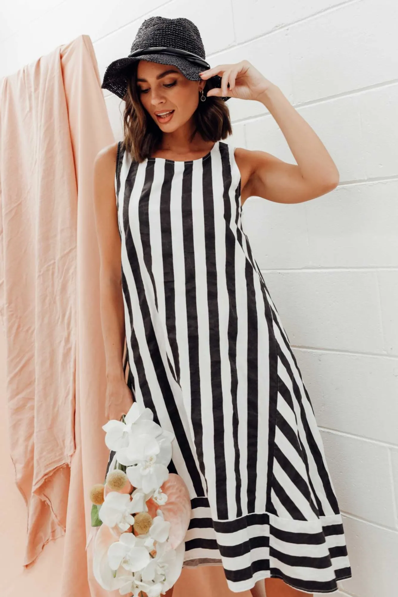 Cotton Dresses<Soul Sparrow Serina Black Stripe Cotton Dress