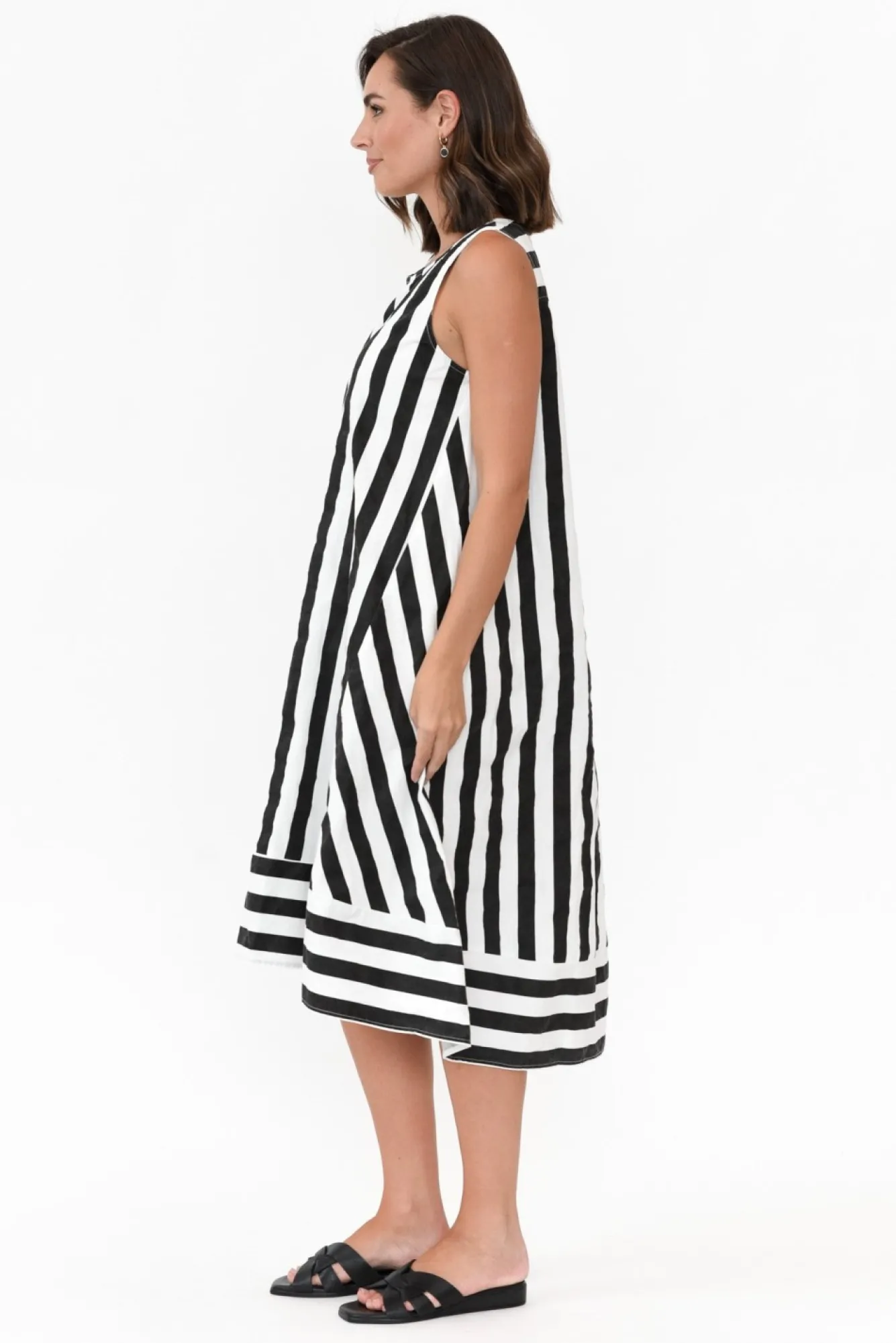 Cotton Dresses<Soul Sparrow Serina Black Stripe Cotton Dress