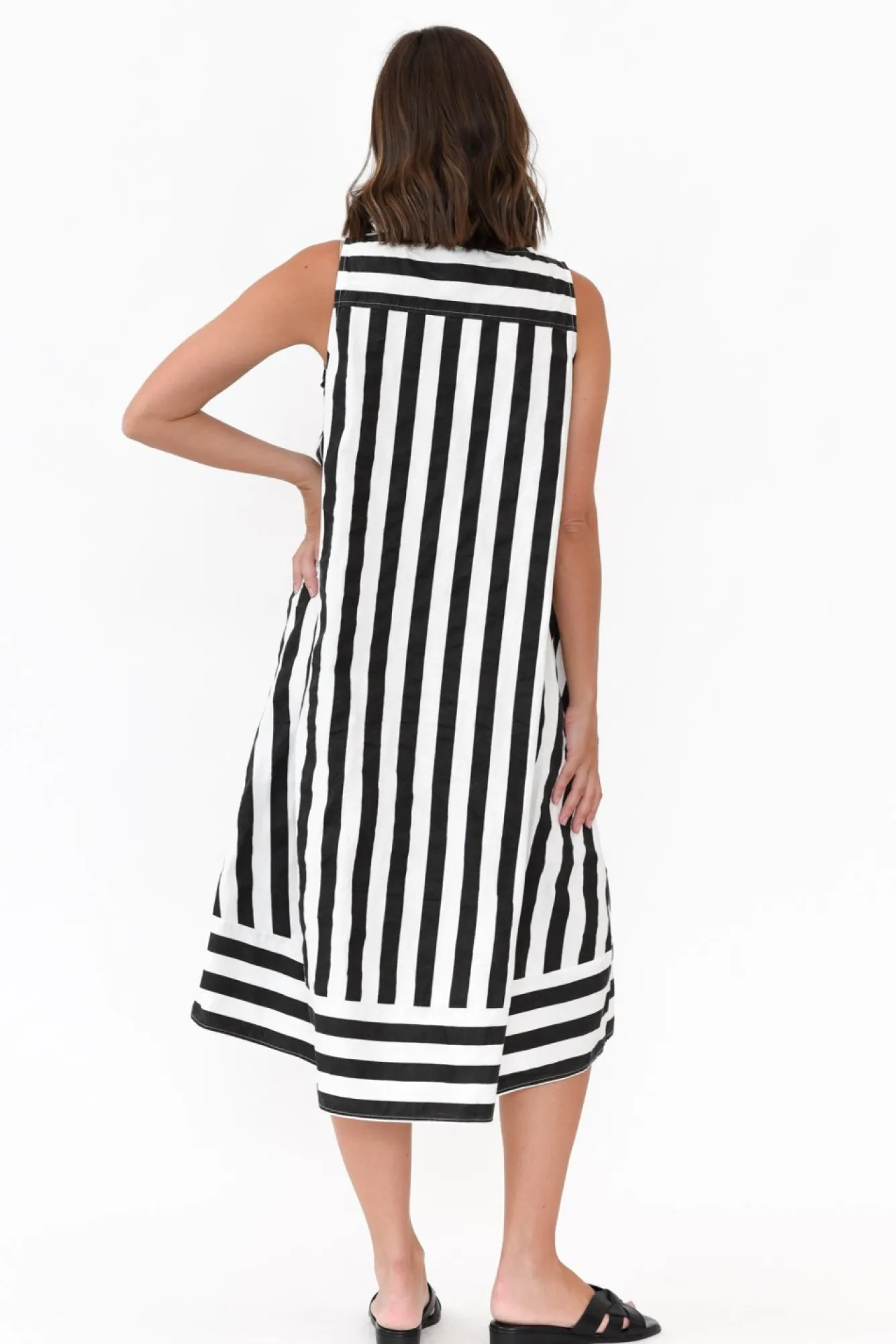 Cotton Dresses<Soul Sparrow Serina Black Stripe Cotton Dress