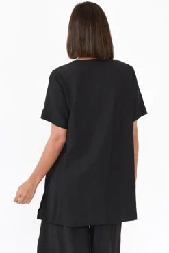 Cotton Tops<La Mode Shoshana Black Cotton Layered Top
