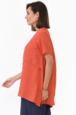 Cotton Tops<La Mode Shoshana Rust Cotton Layered Top